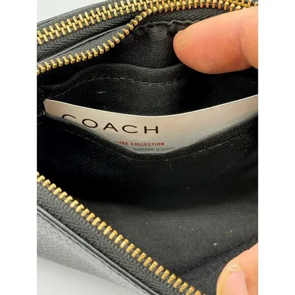 RETAIL $138 Coach Double Corner Zip Leather Wristlet Wallet*LIKE NEW CONDITION - Picture 6 of 7